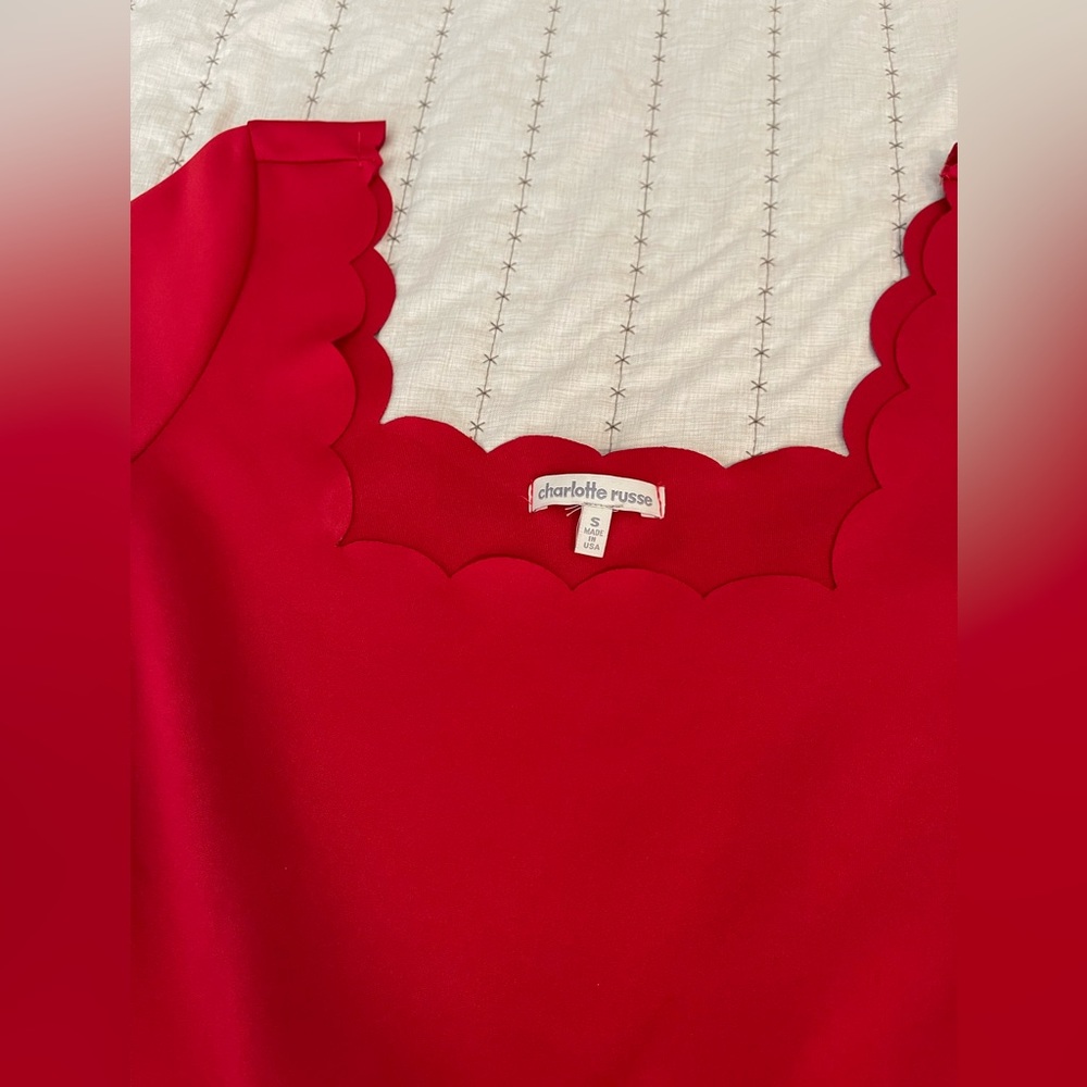 Charlotte Russe Red Scalloped Dress - Picture 8 of 11
